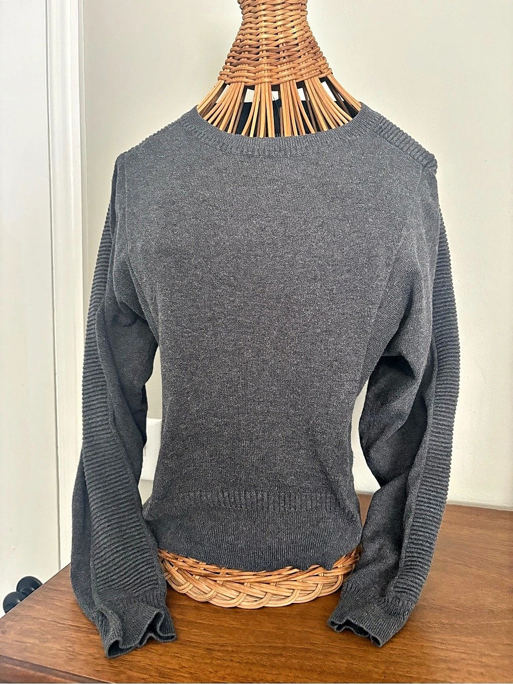 AllSaints Gray Crew Neck Dillan Cuffed Sweater Size 6